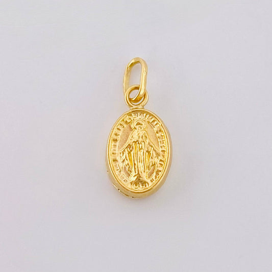 Miraculous Virgin Pendant 0.4gr / 1/2 in / 18K Yellow Gold