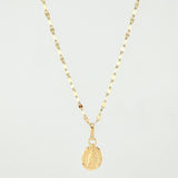 Set Cadena y Dije Flor Espejo + Virgen Guadalupe 1.4gr / 19 3/4 in / 1.3mm Oro Amarillo 18K