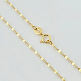 Set Cadena Flor De Espejo + Dije Dije Virgen De La Guadalupe Redondo / 1,35gr / 18 in Oro Amarillo 18K