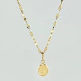 Set Cadena y Dije Flor Espejo + Divino Niño 1.35gr / 19 3/4 in / 1.3mm Oro Amarillo 18K *