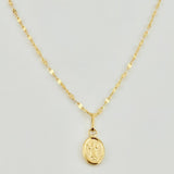 Set Cadena y Dije Flor Espejo + Divino Niño 1.35gr / 19 3/4 in / 1.3mm Oro Amarillo 18K *