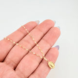 Set Cadena y Dije Flor Espejo + Divino Niño 1.35gr / 19 3/4 in / 1.3mm Oro Amarillo 18K *