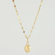 Set Cadena y Dije Flor Espejo + Virgen Milagrosa 1.4gr / 19 3/4 in / 1.3mm Oro Amarillo 18K *