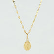 Set Cadena y Dije Flor Espejo + Virgen Milagrosa 1.4gr / 19 3/4 in / 1.3mm Oro Amarillo 18K