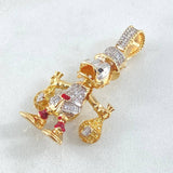 Pendant Duck Money Bags 6gr / 1.4in / 18K Gold Yellow White ©