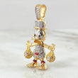 Pendant Duck Money Bags 6gr / 1.4in / 18K Gold Yellow White ©