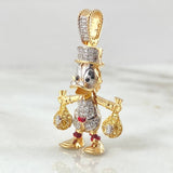 Pendant Duck Money Bags 6gr / 1.4in / 18K Gold Yellow White ©