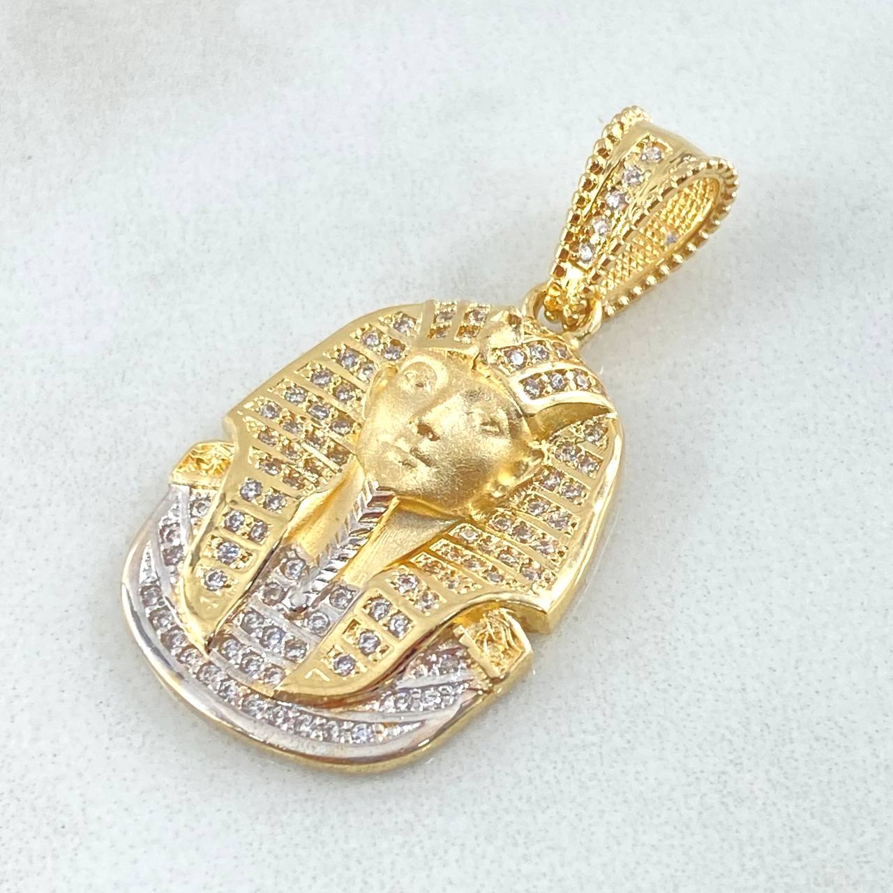 Pendant Pharaoh Face 7.3gr / 1.3in / Two Tone Yellow White 18K