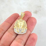 Pendant Pharaoh Face 7.3gr / 1.3in / Two Tone Yellow White 18K