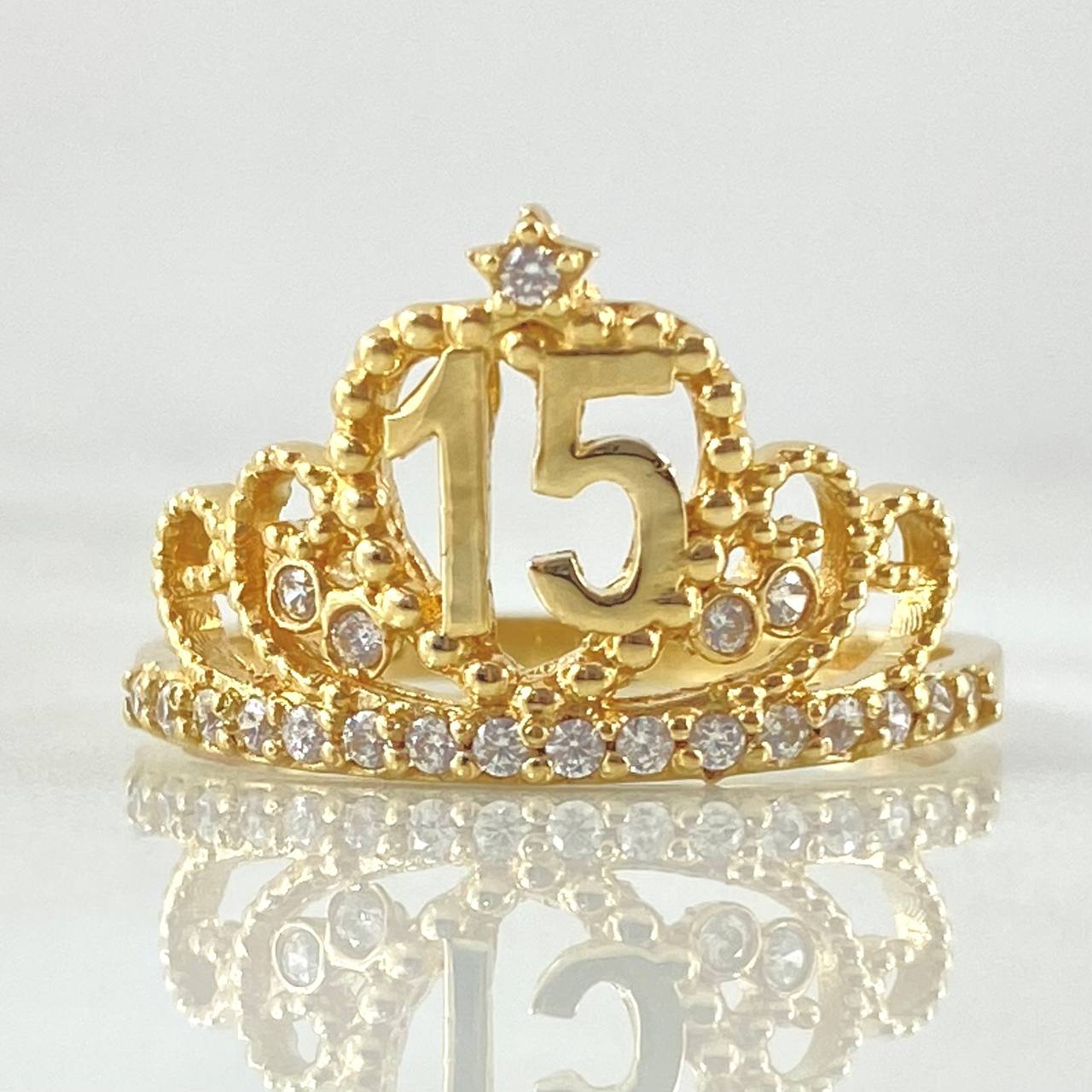 Heart Crown Ring Quinces 3.05gr / Size 7 1/2 / 18K Gold