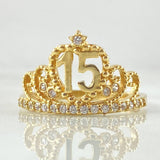 Heart Crown Ring Quinces 3.05gr / Size 7 1/2 / 18K Gold