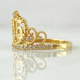 Heart Crown Ring Quinces 3.05gr / Size 7 1/2 / 18K Gold