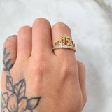 Heart Crown Ring Quinces 3.05gr / Size 7 1/2 / 18K Gold