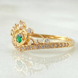 Heart Crown Ring 1.6gr / Size 5 1/2 / 18K Gold