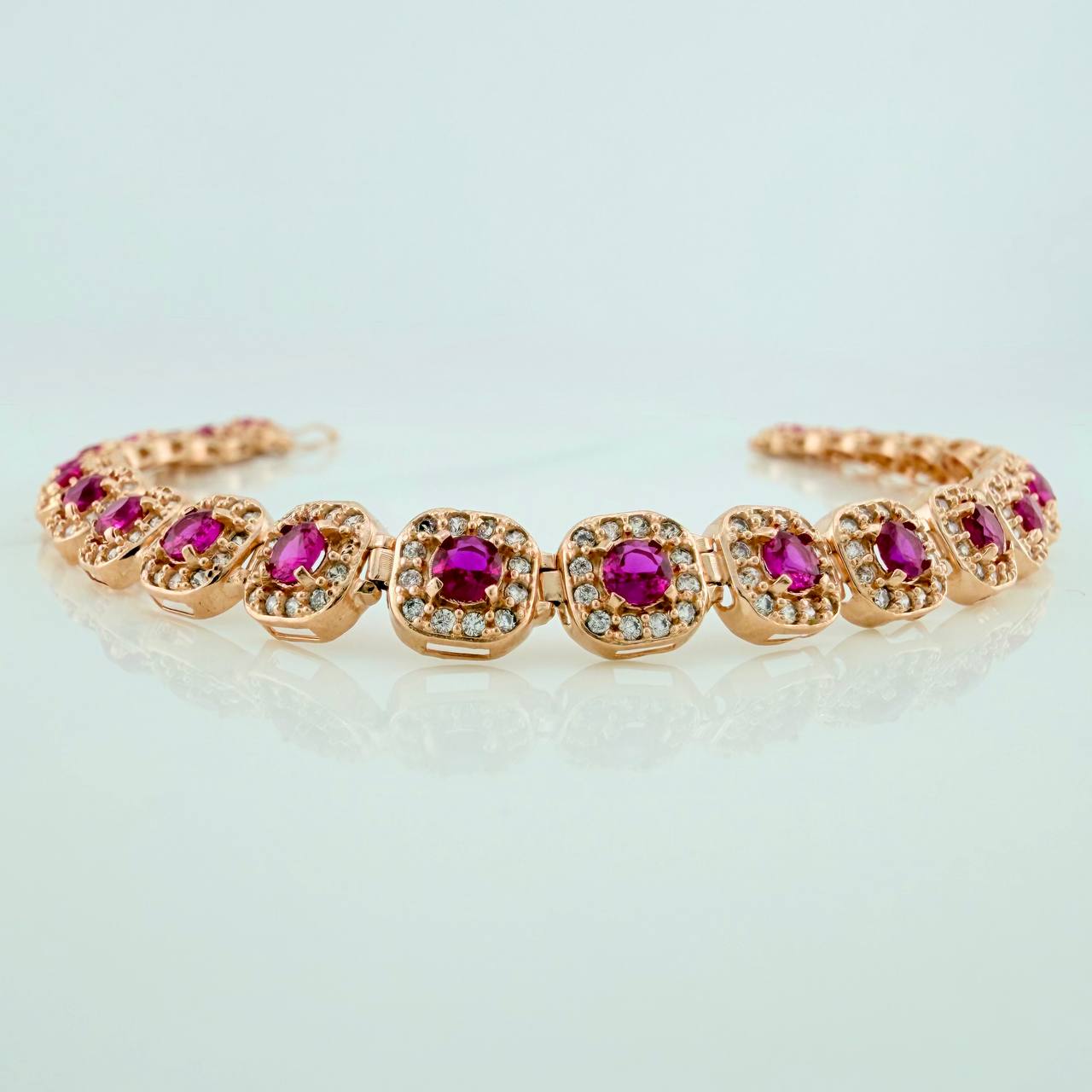 Pulso Tennis 11.6gr / 7 1/4 in / 6.3mm Oro Rosa 18K &