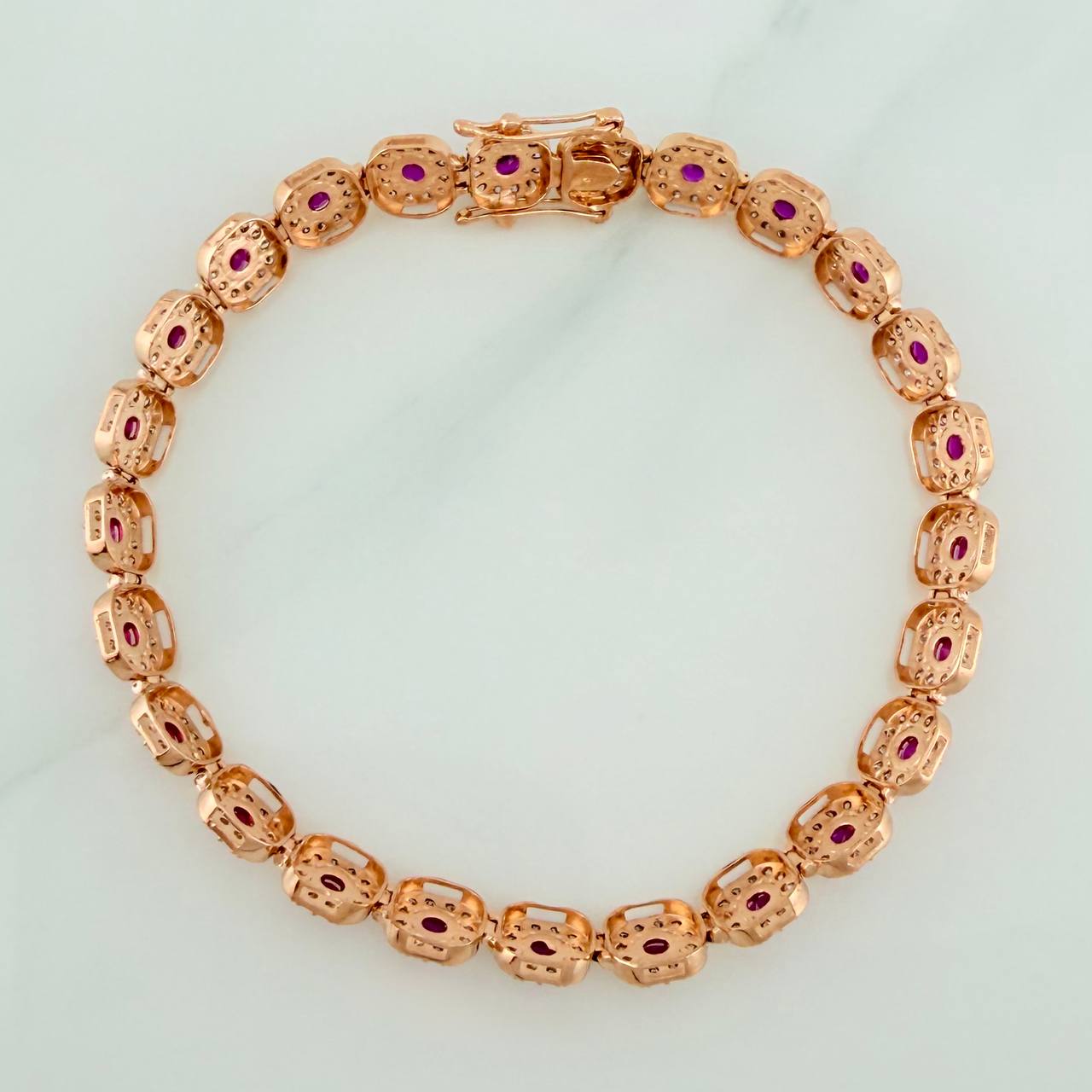 Pulso Tennis 11.6gr / 7 1/4 in / 6.3mm Oro Rosa 18K &