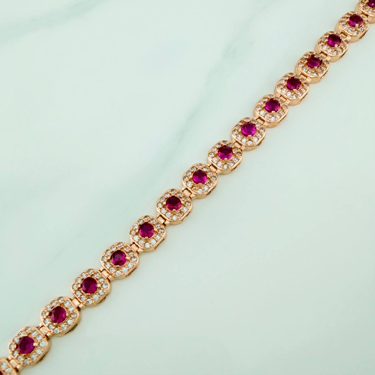 Pulso Tennis 11.6gr / 7 1/4 in / 6.3mm Oro Rosa 18K &