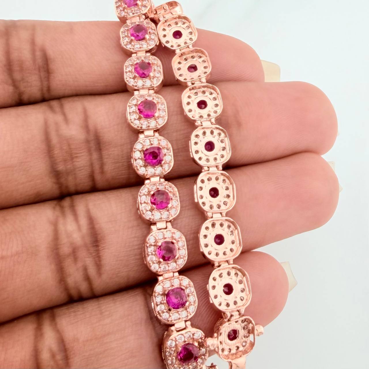 Pulso Tennis 11.6gr / 7 1/4 in / 6.3mm Oro Rosa 18K &