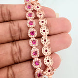 Pulso Tennis 11.6gr / 7 1/4 in / 6.3mm Oro Rosa 18K &