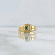 Anillo Cristo Punta Rayada 2.5gr / T7 3/4 / Circon Verde Oro Amarillo 18K