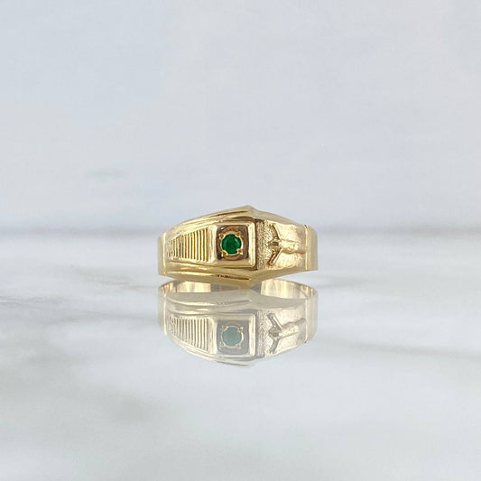 Anillo Cristo Punta Rayada 2.3gr / T7 / Oro Amarillo 18K ©