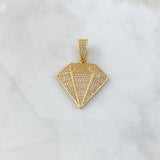Pendant Diamond Silhouette 5.7gr / 3.7cm / White Zirconia 18K Yellow Gold ©