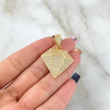 Pendant Diamond Silhouette 5.7gr / 3.7cm / White Zirconia 18K Yellow Gold ©