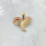 Pendant Fine Rooster 10.7gr / 3.5cm / White Fuchsia Zircons Three 18K Golds ©