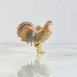 Pendant Fine Rooster 10.7gr / 3.5cm / White Fuchsia Zircons Three 18K Golds ©
