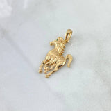 Dije Caballo 2.6gr / 3.2cm / Circon Verde Oro Amarillo 18K ©