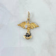 Pendant Saint Michael the Archangel 4.8g / 3.2cm / White and Black Zirconia Yellow Gold 18K ©