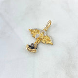 Pendant Saint Michael the Archangel 4.8g / 3.2cm / White and Black Zirconia Yellow Gold 18K ©