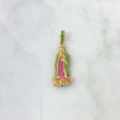 Dije Virgen de Guadalupe 7.3gr / 4.5cm / Circones Blancos Verdes Fucsia Oro Amarillo 18K ©