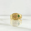 Anillo Corona Sello RX  3.2gr / T7 1/2 / Circon Verde Oro Amarillo 18K ©