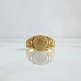 Ring Strap Crown 5.95gr / T8 1/4 / White Zircons 18K Yellow Gold