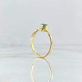Ring Solitaire Thin Band 2.5gr / Size 6 1/2 / Emeralds 32Pts 18K Yellow Gold ©