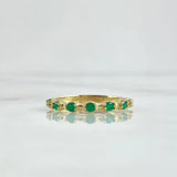 Half Hoop Ring 2.1gr / Size 8 / Emeralds 30Pts 18K Yellow Gold ©