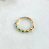 Half Hoop Ring 2.1gr / Size 8 / Emeralds 30Pts 18K Yellow Gold ©