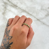 Half Hoop Ring 2.1gr / Size 8 / Emeralds 30Pts 18K Yellow Gold ©