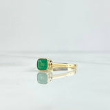 Ring Solitaire Cube 2.4gr / T7 1/4 / Emeralds 55Pts 18K Yellow Gold ©