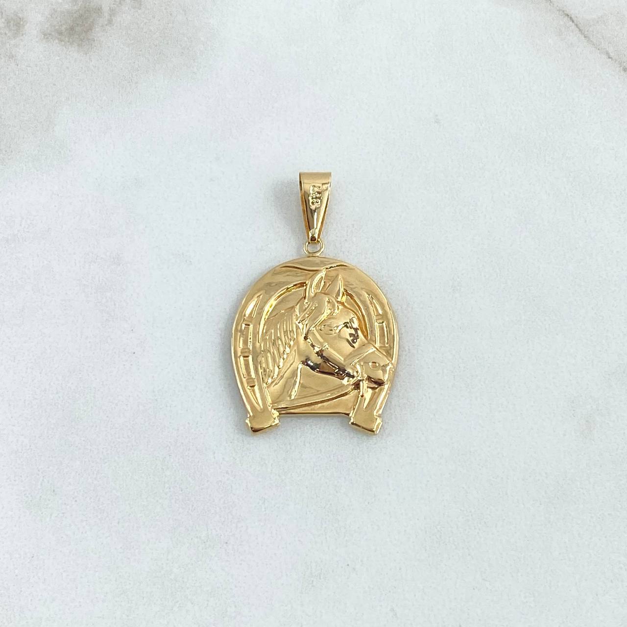 Pendant Horseshoe Horse 2.8gr / 3.7cm / Smooth 18K Yellow Gold ©