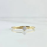 Fine Solitaire Ring 1.15gr / Size 7 1/4 / White Zircon Yellow Gold 18K ©