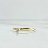 Fine Solitaire Ring 1.15gr / Size 7 1/4 / White Zircon Yellow Gold 18K ©