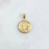 Pendant Santisima Trinidad 1.1gr / 2.5cm / Matte Stamped Circle 18K Yellow Gold