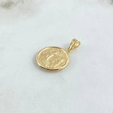 Pendant Santisima Trinidad 1.1gr / 2.5cm / Matte Stamped Circle 18K Yellow Gold