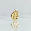 Dije Sagrado Corazón De Jesús - Virgen Del Carmen 0.6gr / 1.9cm / Circulo Mate Troquelado Oro Amarillo 18K
