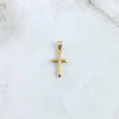 Dije Cruz Puntas Planas 0.4gr / 2.2cm / Cargador Liso Oro Amarillo 18K