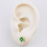 Topos Centella Esmeraldas 24pts Diamantes 14pts 1.75gr / 7mm Oro Amarillo 18K ©