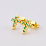 Topos Crúz Latina Esmeraldas 19pts 1.5gr / 1/4 in / Oro Amarillo 18K ©