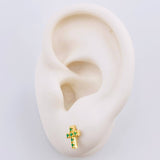 Topos Crúz Latina Esmeraldas 19pts 1.5gr / 1/4 in / Oro Amarillo 18K ©